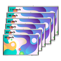 Tableau blanc interactif 4K 65 pouces 75 pouces 86 pouces, tableau intelligent AI pour l'enseignement scolaire, le bureau et les conférences