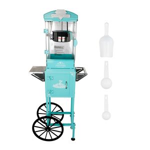 Machine à popcorn 10 oz sur chariot avec roues, verte, pour home cinéma, avec moteur et 3 cuillères en plastique - Product Image 2