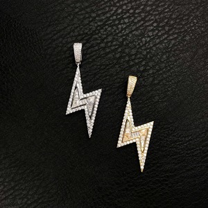 จี้ฮิปฮอปสายฟ้าขายดีทันสมัยและจี้ฮิปฮอปเพทายทรงกลมแบบมีเอกลักษณ์ - Product Image 5