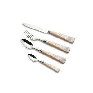 Luxury Handcrafted Mother Of Pearl <b>Handle</b> Stainless Steel Flatware Set Elegant French Design <b>MOP</b> Cutlery Tableware Silverware - Product Image 1