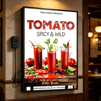 Cadre d'affichage publicitaire LED A2 A3 pour les magasins de thé au lait, les restaurants de hamburgers, à suspendre au mur, boîte à lumière rétroéclairée à haute luminosité