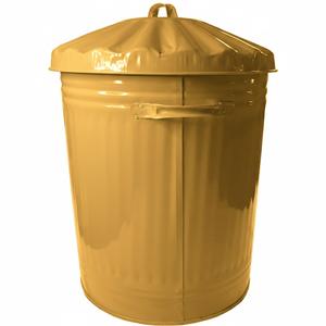 Poubelle en métal jaune au design élégant avec couvercle, poubelle en métal pour intérieur, extérieur, jardin, bureau, bac de stockage des déchets à prix économique - Product Image 1