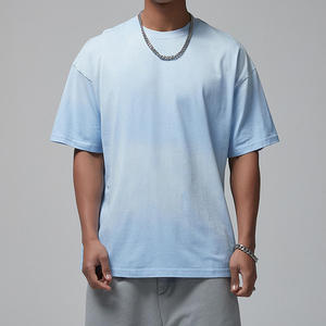 Custom Logo Boxy Fitting Men's T Shirt <b>Combed</b> Cotton 280gsm Acid Wash T shirt Drop Shoulder Oversized Acid Wash T-Shirts - Product Image 1