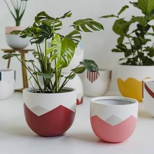 Ensemble de pots de fleurs en céramique à texture côtelée, finition mate, porte-plantes d'intérieur durable, accent de décoration moderne pour la maison - Product Image 3