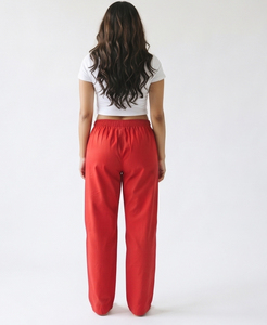 Pantalones anchos de algodón para mujer, de cintura media, con cordón, ajuste holgado, largo completo, pijama informal de verano, pantalones holgados para mujer - Product Image 4