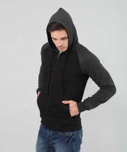Sudadera con capucha de algodón con cremallera para hombre, forro polar de invierno con mangas raglán, logotipo personalizado, ropa de calle, sudaderas con capucha de lana con diseño en blanco - Product Image 2