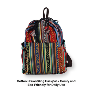 Cotton <b>Drawstring</b> <b>Backpack</b> Comfy and Eco-Friendly for Daily Use - Product Image 2