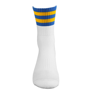 White Crew <b>Socks</b> Breathable Knitted <b>Polyester</b>/Cotton Eco-friendly Winter Sporty Athletic Basketball <b>Socks</b> for Adults - Product Image 2