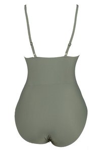 ชุดว่ายน้ำวันพีซสีพื้นแบบเว้าไขว้สำหรับเด็กผู้หญิง - Product Image 1