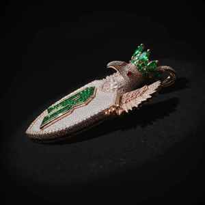 จี้เพชรโมอิสซาไนต์ทรงกลมรูปนกอินทรีพร้อมตัวอักษรย่อสำหรับงานปาร์ตี้ฮิปฮอป เงินแท้ 925 เครื่องประดับจี้และชาร์ม - Product Image 5