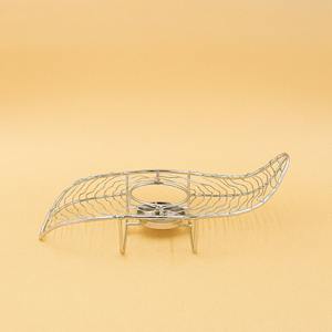 Modern Silver Wire Mesh <b>Tealight</b> Candle <b>Holder</b> Leaf Shape Metal Votive Stand for Wedding Table Centerpiece Home Decor Ornament - Product Image 1