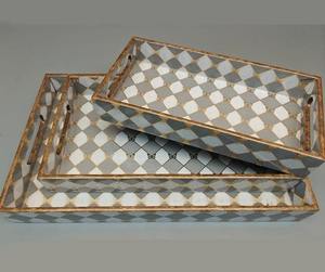 Bandeja rectangular de madera para servir con estampado de esmalte, nuevo diseño de la India para hoteles y restaurantes. - Product Image 5