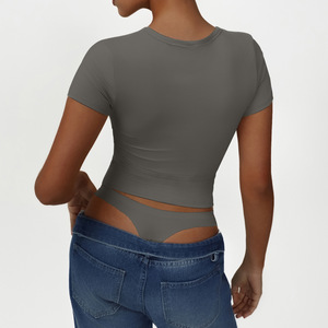 Breathable Loose Girl Weight Loss <b>Top</b> Fitness Gym Running Women Yoga Bra <b>Top</b> Sports Blouse Shirts Running <b>Cross</b> Training - Product Image 4
