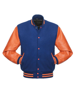 Latest Fashion Baseball <b>Jackets</b> With <b>Leather</b> Sleeves Wholesale <b>Long</b> Sleeve <b>Leather</b> Windproof Quilted Men Varsity <b>Jacket</b> - Product Image 3