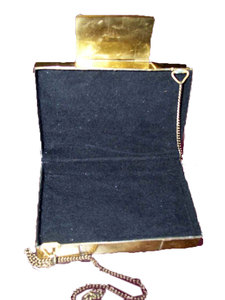 Bolso de mano tipo clutch vintage de metal hecho a mano, con cadena decorativa, para la noche. - Product Image 6
