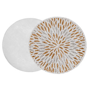 Luxury Handmade Round Glass <b>Beaded</b> <b>Placemats</b> Kitchen Table Decor for Restaurant and Hotel Design - Product Image 3