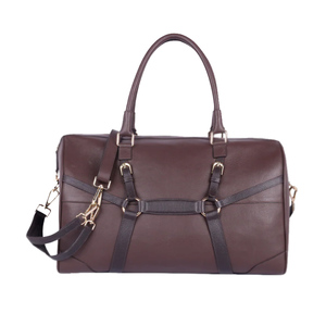 Bolsa de Viaje de Fin de Semana de Cuero Genuino, Expandible, Construcción Duradera, Fabricación OEM con Marca Privada, para Exteriores - Product Image 1