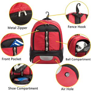 Custom Football Team <b>Backpacks</b> Soccer Player Bags Athletic Training <b>Backpacks</b> OEM Pakistan Export Manufacturer Wholesale Supply - Product Image 4