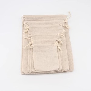 Bolsitas de Algodón Teñido Liso con Cordón, Bolsas Pequeñas Tejidas Ecológicas - Product Image 2