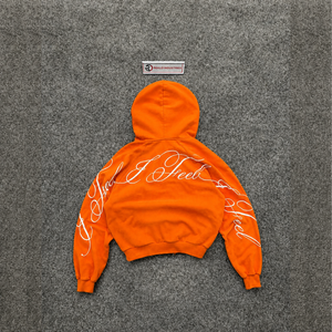Sudadera con capucha naranja 100% de tejido grueso para hombre, personalizable, de invierno, corte holgado, estilo urbano, transpirable, esencial de moda, oversize - Product Image 5