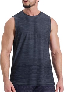 Nueva Camiseta sin Mangas para Hombre, Color Degradado, Cuello Redondo, Tejida, de Secado Rápido, Deportiva, para Gimnasio - Product Image 5
