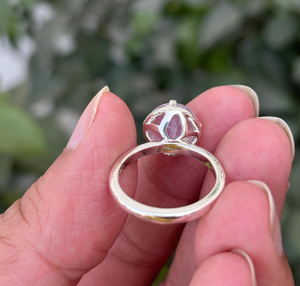 Lavender <b>Quartz</b> <b>Ring</b> Sterling Silver Round Cut Solitaire Handmade Gemstone Jewelry Minimalist Elegant Women <b>Ring</b> - Product Image 5