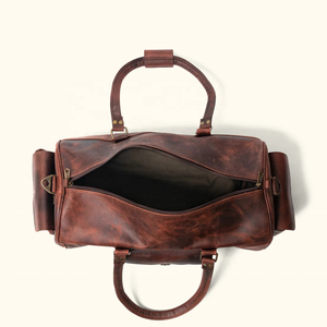 Bolsa de Viaje de Cuero Genuino de Alta Calidad en Oferta, Bolsa de Lona de Cuero para Hombre - Product Image 4
