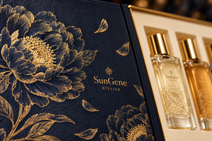Boîte de découverte de parfum personnalisée de style livre à charnières, senteur pivoine de minuit - Product Image 3