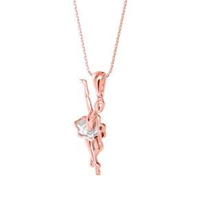 Collar con Colgante de Bailarina de Ballet en Plata de Ley para Niñas - Product Image 2