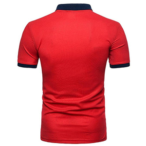 Chemise décontractée à manches courtes boutonnée pour homme, séchage rapide, 100 % coton, toile tricotée, brodée, coupe classique, bleu, noir, gris - Product Image 4