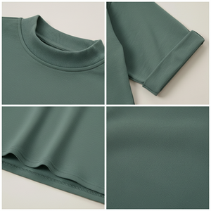 Wholesale Custom Design Solid Color Sports Shirt Cotton Crop <b>Top</b> Plain Blank Short T-shirts for Women - Product Image 5