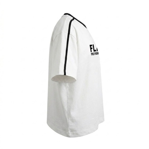 T-shirt jersey streetwear homme personnalisé, poids lourd, haute qualité, 100% coton, coupe oversize, épaules tombantes, passepoil contrastant sur le devant - Product Image 4