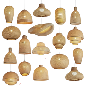 โคมไฟเพดานสไตล์นอร์ดิกทำจากไม้ไผ่แบบขายส่ง โคมไฟเพดานทอแบบธรรมชาติสำหรับโครงการออกแบบตกแต่งภายในบ้าน โรงแรม - Product Image 2