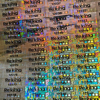 Autocollant holographique en PET écologique, imperméable, anti-contrefaçon, durable, avec code-barres, forte adhérence, pour emballage
