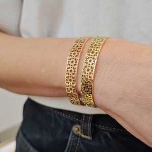 9mm Open Cuff <b>Bracelets</b> Plain Unique Luxury Minimalist Stackable Simple Bangle Fine Jewelry 10K 14K 18K <b>Solid</b> Gold Factory Price - Product Image 2