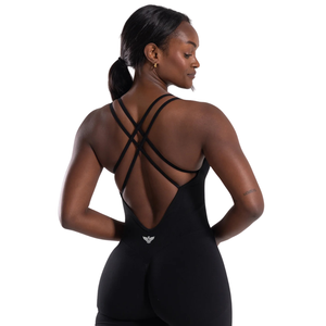 Shorts de Yoga Tipo Romper para Mujer, Espalda Descubierta, Sin Mangas, Transpirables, de Secado Rápido, Spandex/Poliéster, Ropa Deportiva, Logotipo Personalizado - Product Image 4