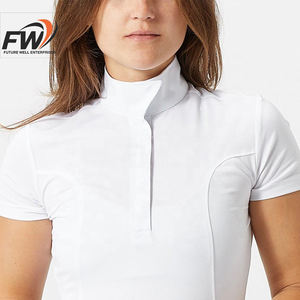 Camisas de Competición de Equitación para Mujer, Nuevas, al por Mayor, OEM, con Malla y Mangas Cortas - Product Image 4