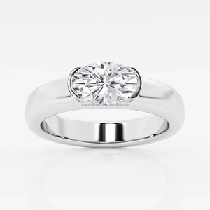 แหวนหมั้นทอง14K วินเทจ igi/gia ได้รับการรับรองว่าเป็นเพชรวงรีที่ปลูกในห้องปฏิบัติการเครื่องประดับที่ทันสมัยสำหรับวันครบรอบของผู้หญิง - Product Image 1