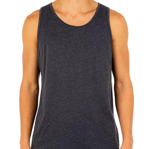 Débardeurs pour hommes de haute qualité, personnalisés avec logo, coupe ajustée, unis, sans manches, pour entraînement, 100% coton. - Product Image 5