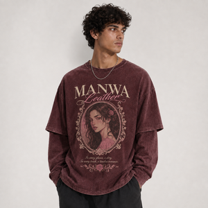 เสื้อยืดโอเวอร์ไซส์ผู้ชาย MANWA แขนสั้น พิมพ์ลายสไตล์สตรีท คอกลม ผ้าเจอร์ซีย์คอตตอน พร้อมลายพิมพ์รูปภาพแบบกำหนดเอง - Product Image 5