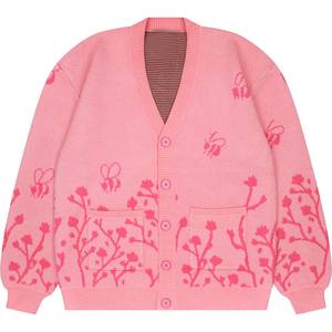 Suéter de Punto para Mujer con Cuello en V y Botones, Estilo Waffle, Largo, Informal, para Invierno, Suave y Transpirable - Product Image 1