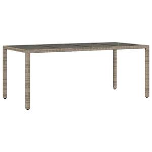 Mesa de Jardín de Ratán PE Gris para Exteriores con Acero con Recubrimiento en Polvo y Tapa de Vidrio Templado - Product Image 2