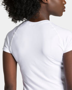 เสื้อยืดผู้หญิงทรงเข้ารูป ผ้าฝ้าย สไตล์ลำลอง สตรีทแวร์ ปักโลโก้ แขนเสื้อแบบแร็กแลน สีขาว พิมพ์ลาย ปักลาย ปรับแต่งได้ - Product Image 4