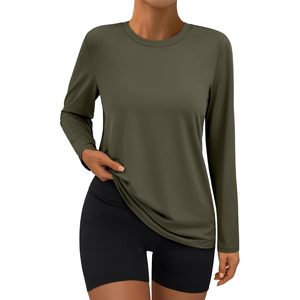 2025 2025 femmes à manches longues chemises de gymnastique col rond t-shirts athlétiques pour la randonnée course été hauts d'entraînement pour athlétique - Product Image 1