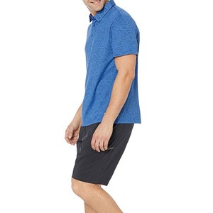 Chemise à manches courtes pour homme, bleu uni, tricotée, séchage rapide, style décontracté, poche brodée, boutons, coupe classique - Product Image 3
