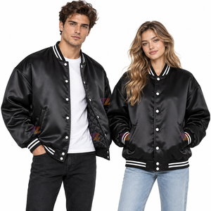 Vestes universitaires en satin pour hommes et femmes, style baseball, broderie personnalisée, pour équipes sportives, streetwear, nouvelle mode, vente en gros - Product Image 5