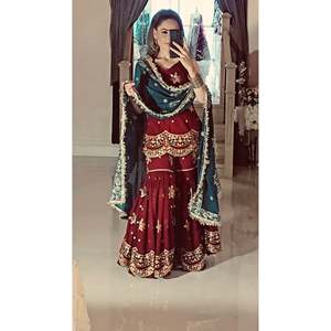 Designer Women's Party Wear Set with Heavy Embroidery Work <b>Top</b>-Sarara and Dupatta - Product Image 2