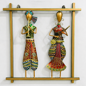 งานศิลปะตกแต่งผนังโลหะเชื่อมด้วยมือสไตล์อาร์ตเดโค พร้อมกรอบไม้แบบเรียบง่าย ทาสีเคลือบด้วยมือ ตกแต่งภายในบ้านสไตล์โมเดิร์น - Product Image 1