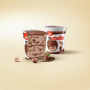 Helado Premium de Nutella, Mezcla Rica de Cacao y Avellanas, Delicioso Postre Congelado con Acabado Suave y Cremoso - Product Image 1