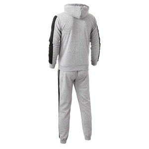 Ensemble de survêtement à capuche gris et noir pour homme, avec fermeture éclair intégrale, sweat-shirt et pantalon, tenue décontractée pour l'automne - Product Image 2